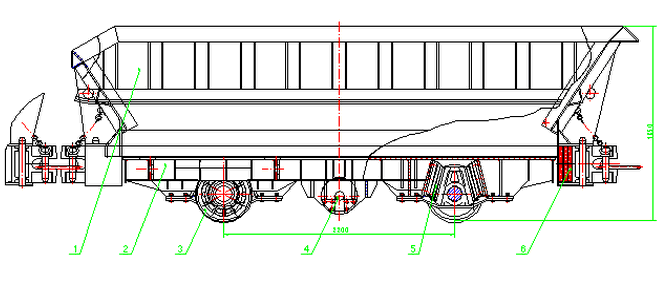 6m3底侧卸载式矿车 